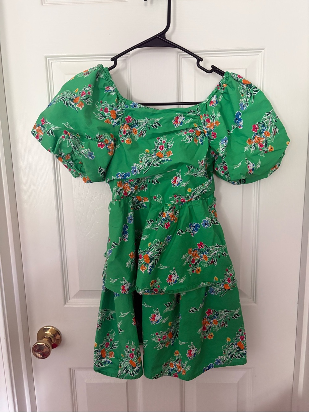 Cat & Jack Green Floral Smocked Waist Dress